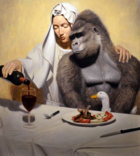 religieuse et  gorille