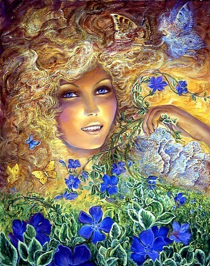 peinture femme fleur -