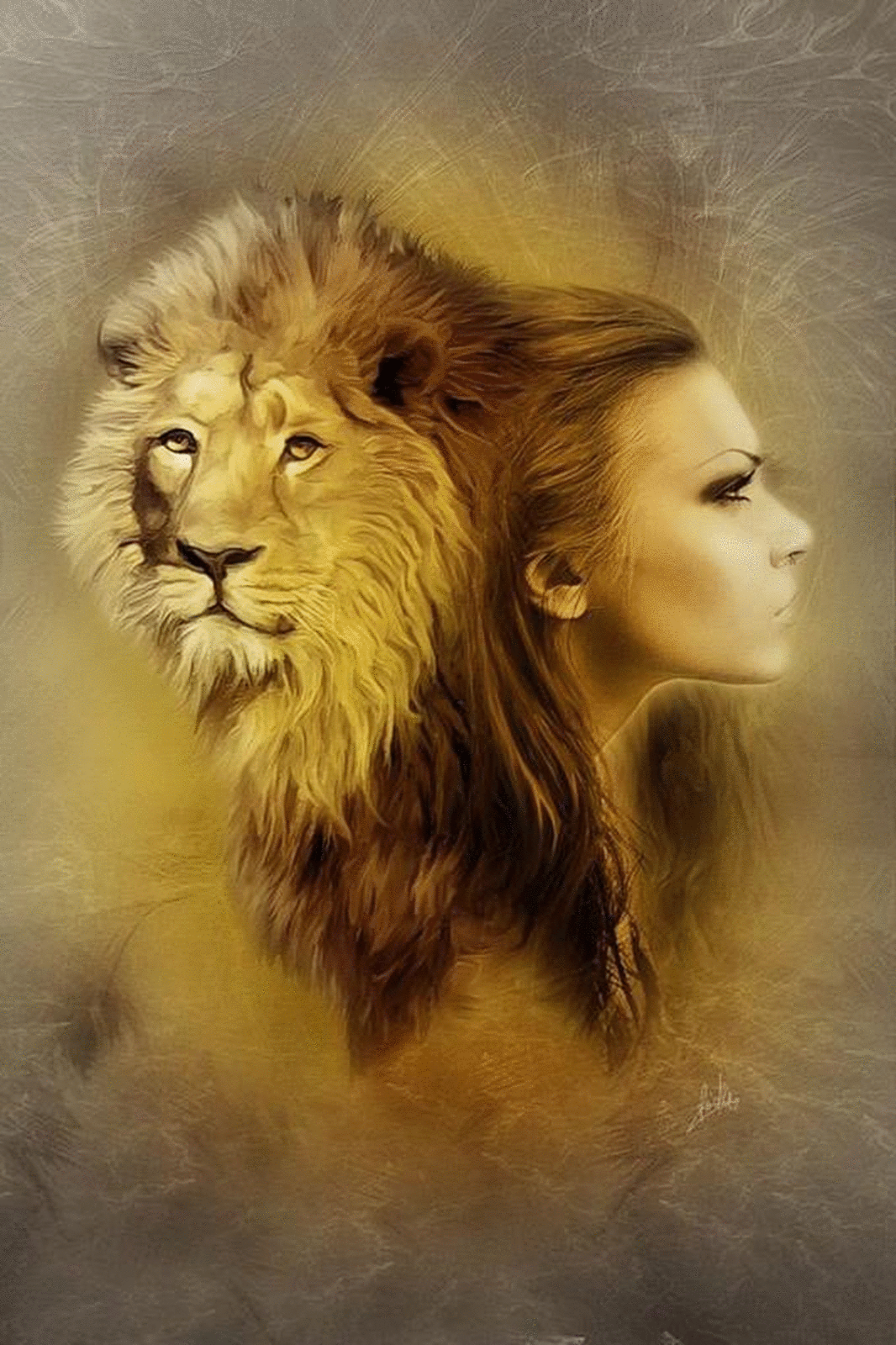 profile_lion_et_femme